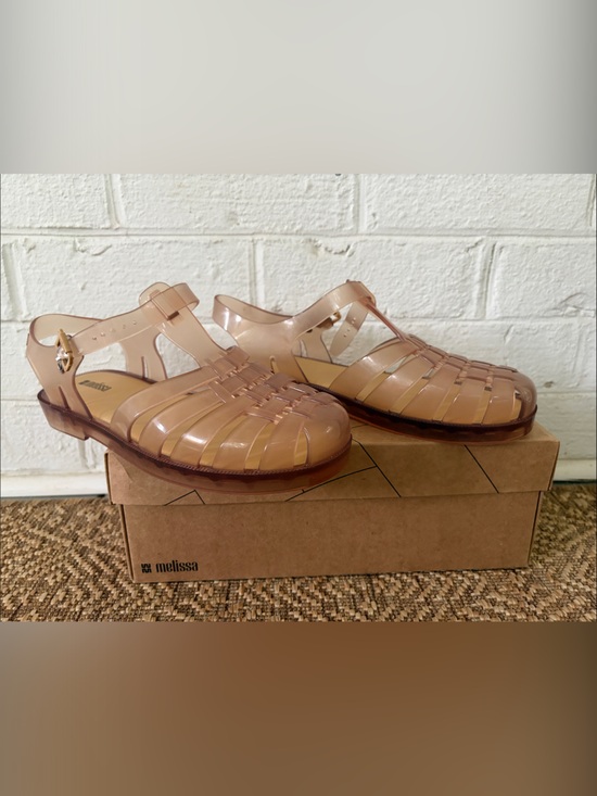 Melissa Shoes - Melissa Possession Jelly Fisherman Sandals in Beige (Women Size 9)